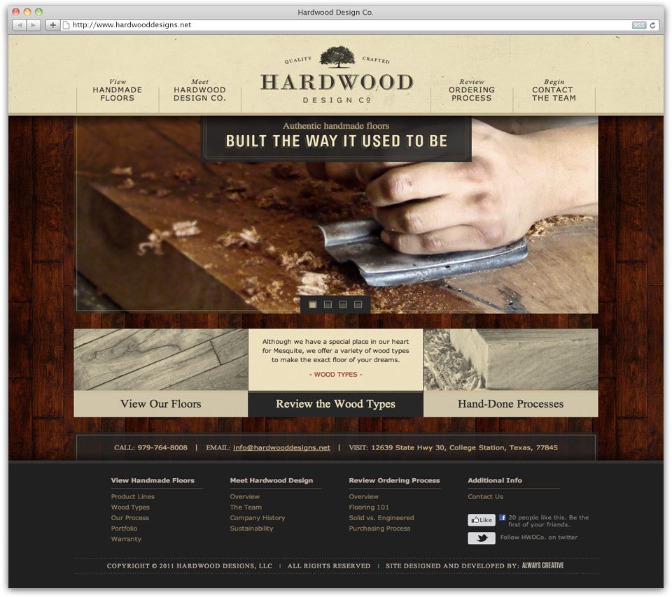 Hardwood Design Co. Website Design