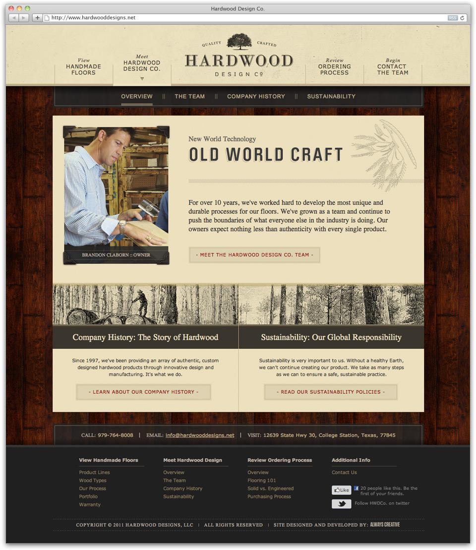 Hardwood Design Co. Website Design