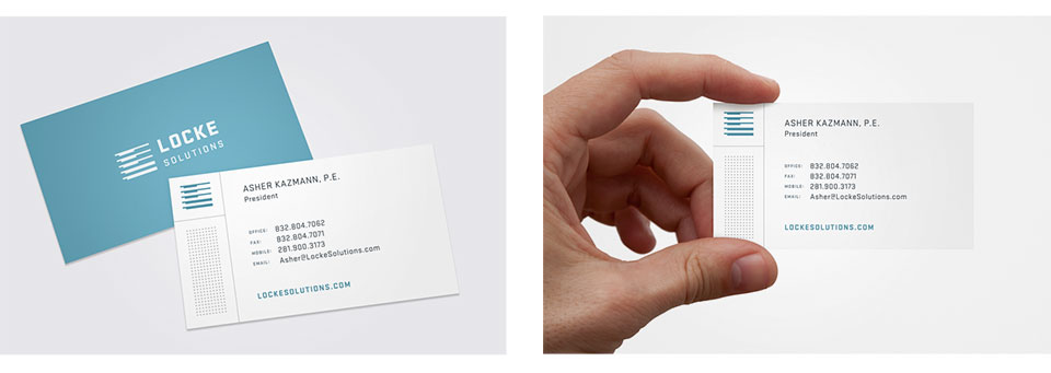 Locke Solutions Business Card Design Sample