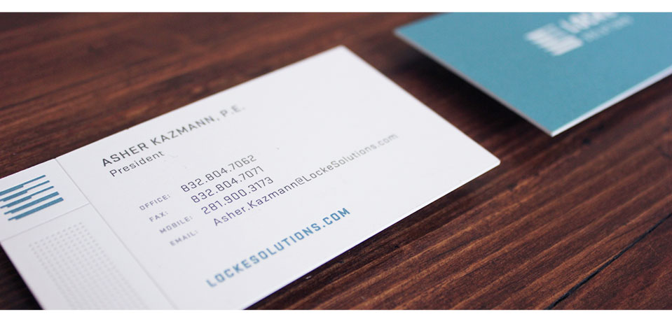 Locke Solutions Business Card Design Sample