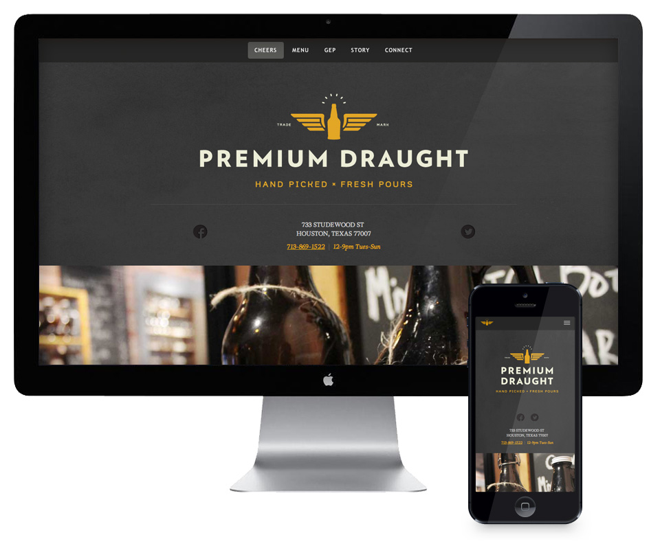 Premium Draught website design sample