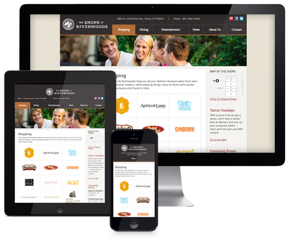 Shops at Riverwoods Responsive Website Design Samplen