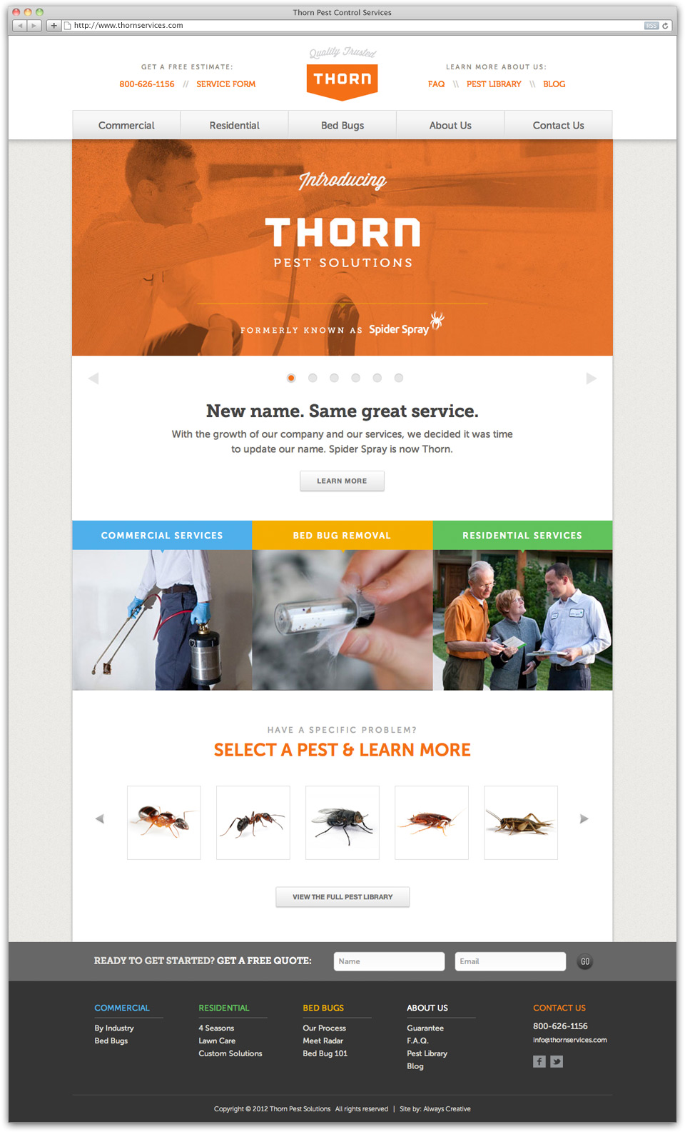 Thorn Pest Solutions Website Design Sample